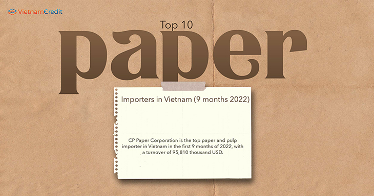 Top 10 paper importers in Vietnam (9 months 2022)